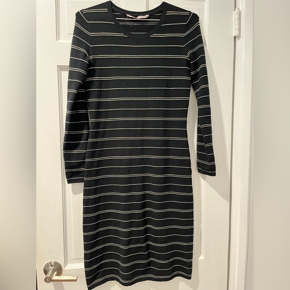 Athleta Sweater Weather Black Wool Dress, S